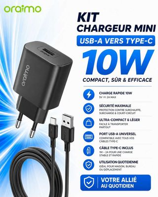 oraimo PowerMate 101 – Chargeur Mini Ultra-Portable & Sécurisé