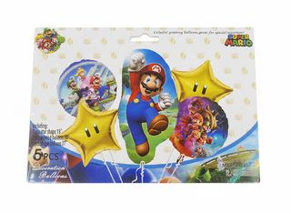 Pack 5 Ballons Super Mario – Décoration Étoile & Personnages