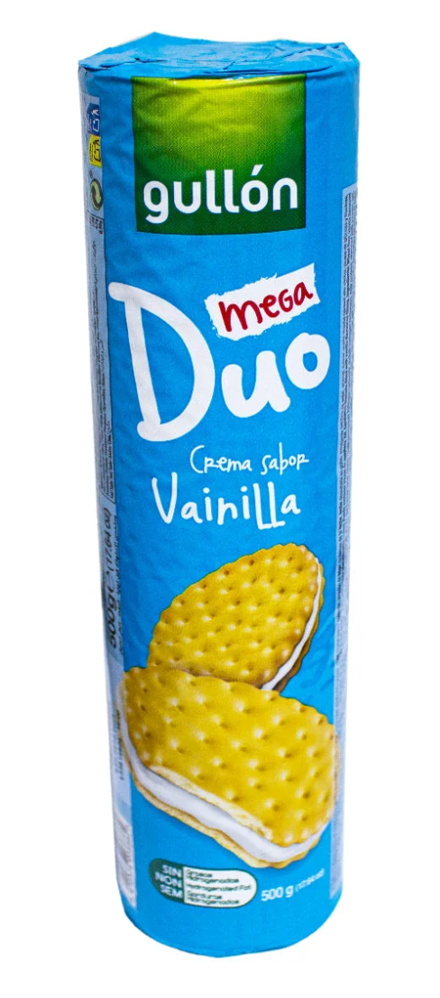 Gullón Mega Duo Biscuits Fourrés Goût Vanille – 500 g