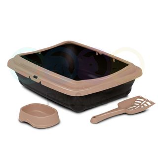 Boîte à litière pour chat brun Kit Birba