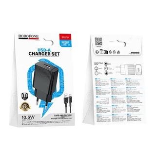 კვების ადაპტერი+კაბელი - BOROFONE BAS71A USB TO TYPE-C 10.5W