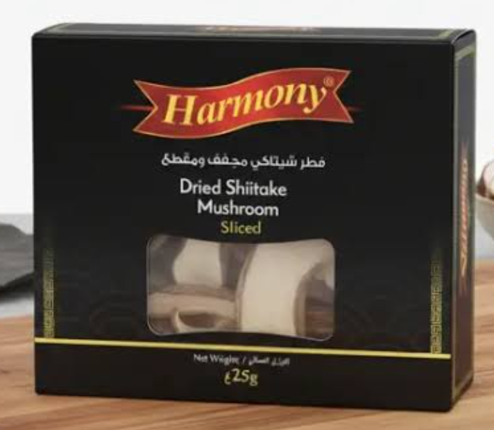 Harmony Champignons Shiitake Séchés Émincés – 25 g