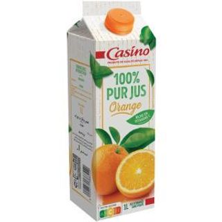 r Casino Jus d'orange - 100% pur jus brique 1L