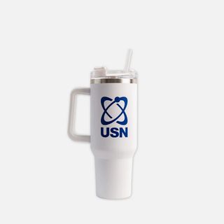 USN White Steel Travel Mug, 1.2L