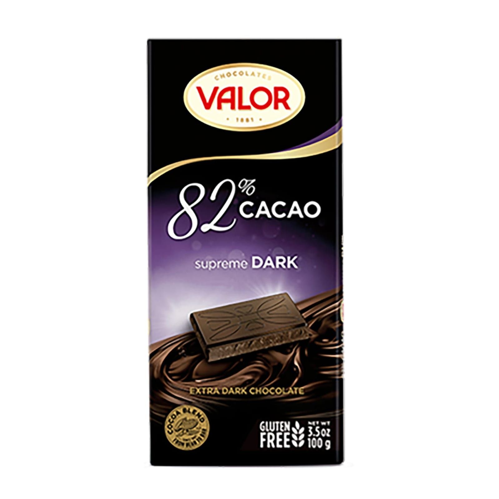 Valor Supreme Dark Chocolat Noir 82% Cacao – 100 g