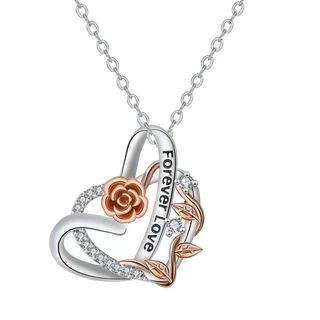 Collier de luxe plaqué or Idée cadeau CSN010 Forever Love