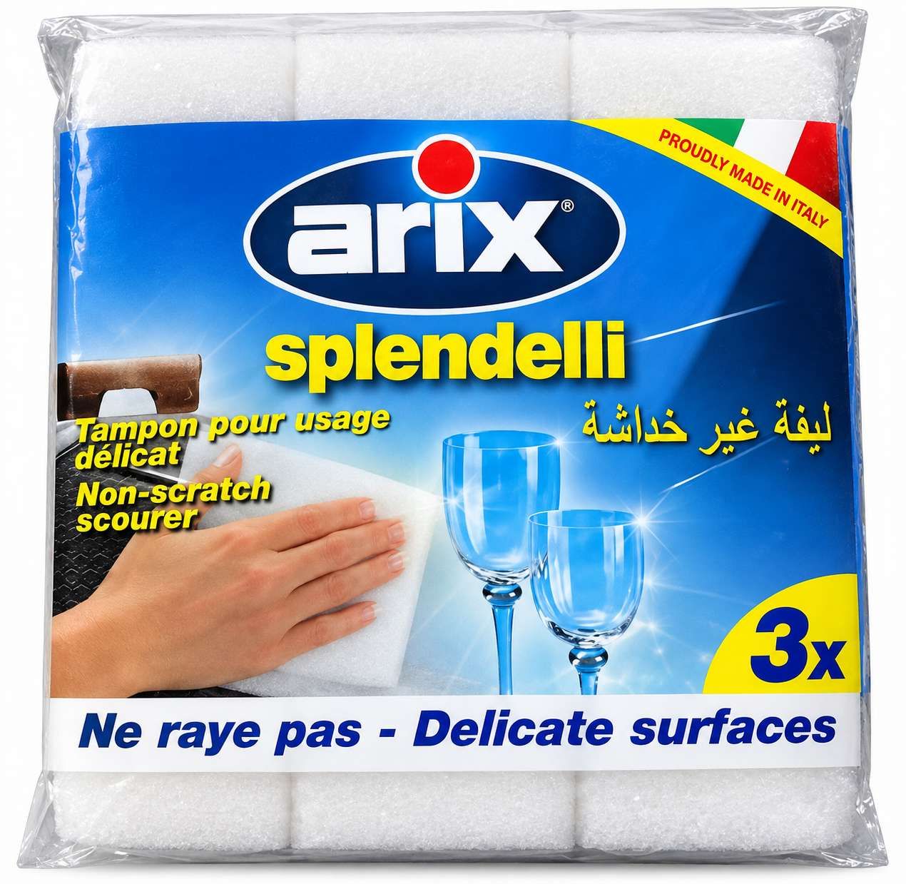 Arix Splendelli Tampons Non Rayants Surfaces Délicates – 3 Pièces