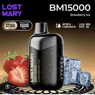 LOSTMARY BM15000 Strawberry Ice Black, 15000 Puffs