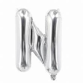 3D Ballon lettre 'N' argent  - Décoration Anniversaire