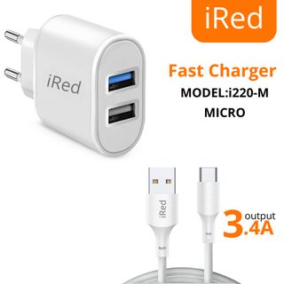 chargeur micro 3.4A output 2 port usb to usb-c